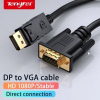 Kabel Video konverter VGA ke kabel Display DP ke Port VGA adaptor HD 1080P untuk Monitor Laptop komputer TV tampilan proyektor Port ke kabel Video konverter VGA