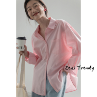 Zeus Trendy เสื้อ เสื้อแขนยาว เสื้อผู้หญิง เสื้อแฟชั่นผญ ชุดทำงานผูหญิง เกาหลี ผ้าฝ้าย2023NEW WCS2390ZBY 37Z230914