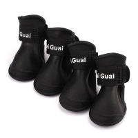 4 pieces Dog Rain Waterproof Shoes Accessories Pet Dog Medium Size Black