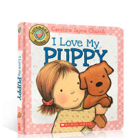 Chinese picture original English original childrens paperboard touch book I love my puppy Caroline Jayne church paperboard Book Childrens Enlightenment learning English parent-child interactive enlightenment card book