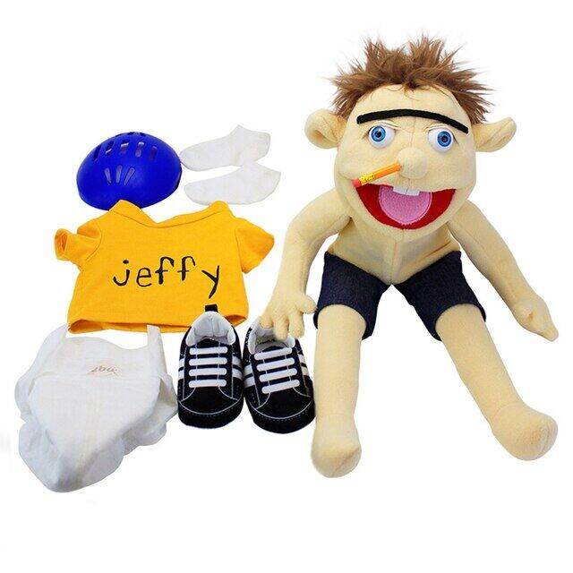 Jeffy Boy Hand Puppet Toys ตุ๊กตาคริสต์มาส Plush Toys Finger Story