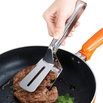 3 in 1 SUS 304 Stainless Steel Steak Clamps Cooking Tong Double Sided  Spatula 10 inch Multifunctional Food Flipping Spatula Tongs Clip For Bread  Hamburger BBQ Meats Pizza Pies Bread Fish Beefsteak