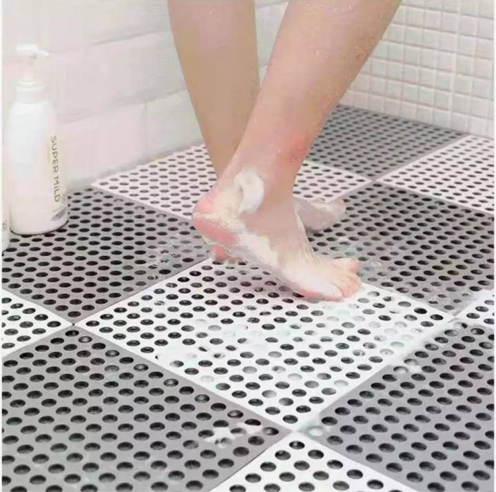 Bathroom Rugs Shower Mat Non-Slip Bathtub Mat with Drain DIY