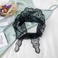 Lace scarf womens hair band embroidery hollow Organza Triangle Embroidery Crochet Floral Bandana Handkerchief DIY Hat Accessory