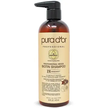 PURA D'OR Purple Shampoo & Conditioner (16oz x 2) ColorHarmony Biotin Set  For Bleached, Blonde, Silver & Color Treated Hair - Keratin, Bamboo Fiber