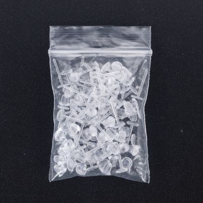 50pcs/25 Pair Anti Allergy Transparent Ear Studs Needle Ear Piercing Plastic Hypoallergenic