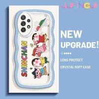 Jlingji เคสปลอกสำหรับ Samsung กาแลคซี A52s 5G A52 4G A52 5G ลายการ์ตูนดินสอสีชินชานกันกระแทกแบบใสนิ่มเคสมือถือเคสโปร่งใสลายกล้องถ่ายรูปสุดสร้างสรรค์เคสป้องกันซิลิกาเจล