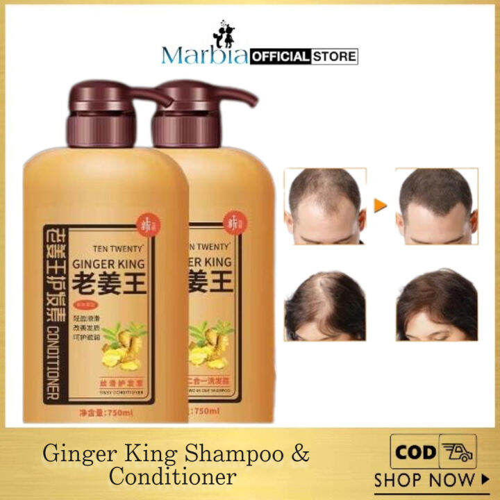 EFFECTIVE Ginger King Hair Shampoo & CONDITIONER 750ML Antihair Loss Ginger Oil Control Anti