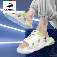 2023 New Fashion version Cartelo Crocodile Sandals Mens Summer Outerwear Non-slip Wear-Resistant Strap Heel Dual-purpose Beach Sandals and Slippers with a Feeling of Stepping on Shit