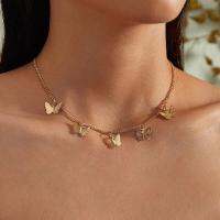 【CW】♨  Short Necklace for Collarbone Chain Color Choker Multi-layer Pendant Neck Jewel