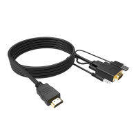 Twister.ck Vga ไปยังสายแปลงอะแดปเตอร์ที่รองรับ Hdmi พร้อมเสียงสำหรับเชื่อมต่อแล็ปท็อปกับ Vga กับจอภาพ1.8M