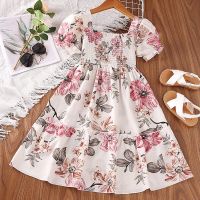 2022 New Summer Full Print Big Flower Princess Dresses For Girl 7-13 Years Teenager Children Birthday Present Clothes  by Hs2023