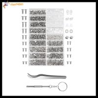 CIYA74581 เหล็กไร้สนิม สกรูเล็กๆ M1/M1.8/M2/M2.5 สกรูหัวกระทะ Phillips พร้อมกล่องเก็บของ สกรูซ่อมสกรู แว่นตาสำหรับผู้หญิง