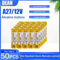 50Pcs 12V 27A แบตเตอรี่อัลคาไลน์ G27A MN27 MS27 K27A A27 V27GA ALK27A A27BP L828สำหรับนาฬิการีโมทคอนลเซลล์แห้ง