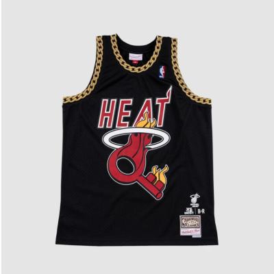 Ready Stock Top-Quality Hot Sale 2020 Mitchell Ness X DJ Khaled X Miami Heat Black Hardwood Classics Jersey
