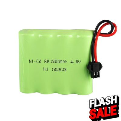 แบตเตอรี่ แบตเตอรี่รถบังคับ Ni-cd 4.8 V 1800 mAh ( แบบ 2 สาย แดง-ดำ) แจ็ค SM #แบตโทรศัพท์  #แบต  #แบตเตอรี  #แบตเตอรี่  #แบตมือถือ