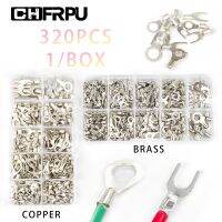 【YF】♣☎  320 pcs/1 box SNB/RNB non-insulated ring U-shaped brass copper terminal sorting kit wire connector crimping spade