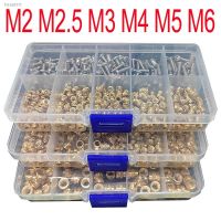 ♝❧❦ Brass Insert Nut and Screw Set M2 M2.5 M3 M4 M5 M6 Hot Knurled Heat Thread Copper Nuts 304 Stainless Steel Bolt Assortment Kit