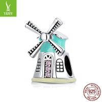 [COD] Cross-border supply of goods s925 silver Dutch windmill bracelet beads Europe and the States diy loose ornaments SCC1739