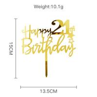 17th ใหม่21th ปีเค้กเก่าอะคริลิกสีเงินทองสุขสันต์วันเกิดท็อปเปอร์เค้กสำหรับ17th 21th วันเกิดการตกแต่งเค้กสำหรับงานเลี้ยง LZS37103เค้กตกแต่ง