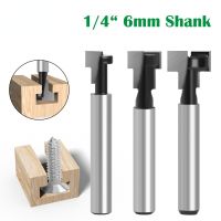 [ใหม่2023] 1/4 "Shank 6Mm T-เครื่องเจาะร่อง Router ชุดบิต Hex Bolt Key Hole Bits T Slotting มิลลิ่งคัทเตอร์ใช้กับไม้ดอกสว่านเจาะงานไม้