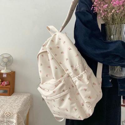 【hot sale】☸▫✷ C16 Cute Backpack Girls School Bag Floral Canvas SchoolBag Sports Bag Travel Bag Female Bag Bookbag