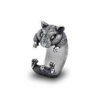 Wholesale Hamster jewelry Guinea Pig Rat ring adjustable Rodent ring Gnawer Antique Silver hamster Mouse 12pcslot
