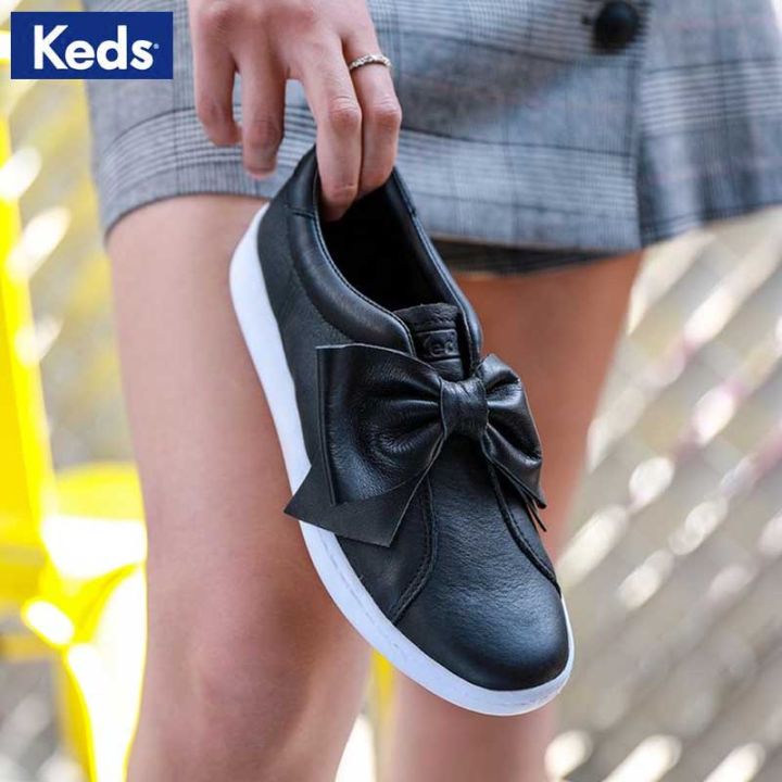 keds-รองเท้าโลฟเฟอร์ลําลอง-ส้นแบน-ประดับโบว์-สีขาว-สไตล์เกาหลี-สําหรับสตรี