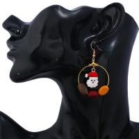 tr1 Shop Christmas Tree Fashion Earrings Santa Claus Trendy Red Pompom