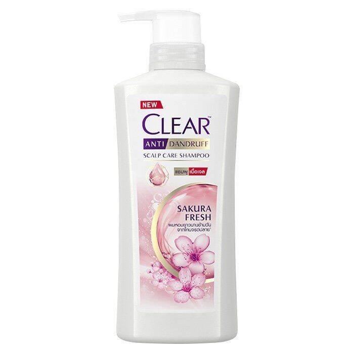 fernnybaby-เคลียร์-clear-แชมพูเคลีย-หัวปั้ม-ยาสระผม-แชมพูสระผม-แชมพูขจัดรังแค-สูตร-เคลียร์แชมพู-สีชมพูอ่อน-ซากุระเฟรช-435-มล