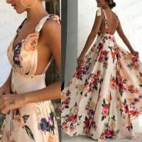 □✖◑ Print Summer Long Dress Strap - 2023 Sexy Backless Floral Print Maxi Dress Women - Aliexpress