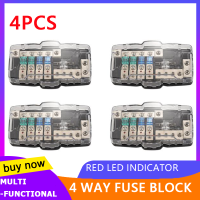 【Ready Stock&amp;COD】1/2/3/4PCS Multi-Functional LED สเตอริโอเสียงรถยนต์ ANL ตัวยึดฟิวส์ Distribution 0/4ga 4 Way ฟิวส์กล่อง30A 60A 80Amp