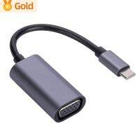 Adaptor konverter USB C ke VGA mendukung penyesuaian panas layar ponsel Notebook 1080P HD untuk MacBook Air/Pro