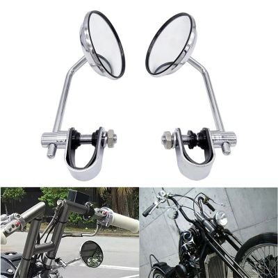 2Pcs 7/8" Handlebar Round Rear View Side Mirrors Motorcycle For Bobber Cruiser Racer Cafe motorcycle accessories Mirrors