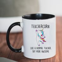 Teachercorn coffee Mug 350ml Ceramic Funny Unicorn Gift Mug for your Teacher Cup