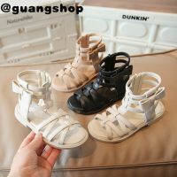 guangshop แฟชั่นรองเท้าแตะสไตล์โรมันติดโบว์สำหรับเด็กหญิง2-16ปีกันลื่นรองเท้าเด็ก T22N04CC-113