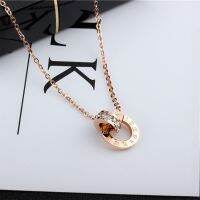 YUN RUO Fashion Brand Woman Jewelry Gold Silver Color Roman Numerals Pendant Necklace 316 L Stainless Steel Jewelry High Polish