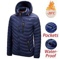 2023 Men New Autumn Winter Warm Waterproof Parkas Jacket Coat Mens Hooded Casual Outwear Detachable Hat Outfits Parkas Coat Male