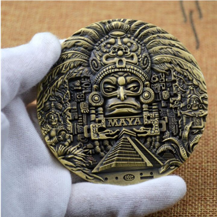 mayan-aztec-ปฏิทินของที่ระลึกทำนายเหรียญที่ระลึกคอลเลกชันงานศิลปะของขวัญคอลเลกชันเหรียญที่ระลึกที่น่าสนใจ-kdddd