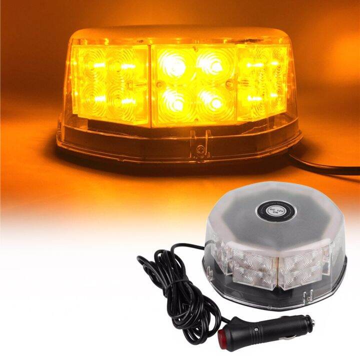 32 LED Round 12V Car Truck Emergency Flashing Light Police LED Warning ...