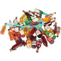 10Pcs Miniature Mini Fake Beer Bottles Toys Mixed Wine Drinks Decoration Beer Glass Model Beer Can Beer Bottle Models