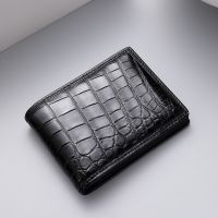 2022 New Crocodile Skin Belly Mens Card Bag Business Genuine Leather Man Card Holder Leisure Drivers Licence Bag 45 Card Holders