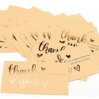 50pcs Rose gold Thank You for Supporting My Small Business Card Thanks Greeting Card 5*9cm Appreciation Cardstock Sellers Shop Greeting Cards