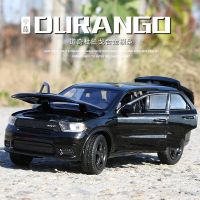 1:32 Durango SUV ของเล่นดึงกลับแบบด้วยเสียงและเบาสำหรับรถโลหะผสมรถของเล่นจำลองรถโลหะสำหรับเด็กผู้ชาย