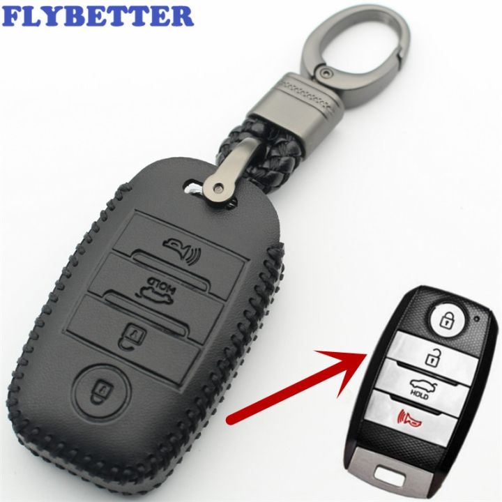 flybetter-เคสกุญแจหนังแท้4ปุ่มกล่องกุญแจอัจฉริยะรายการ-keyless-สำหรับ-kia-sorenta-ria-rio5-optima-k5-k4-kx3-rio-4-l260