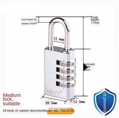 Stainless Steel Lock Beam Waterproof and Rustproof Luggage Gym Locker Big Iron Door Copper Code Lock Padlock