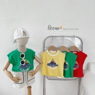 Áo ba lỗ Beemo chất cotton in hình Mr Plow 3 màu cho bé trai, bé gái từ 1 đến 6 tuổi thumbnail