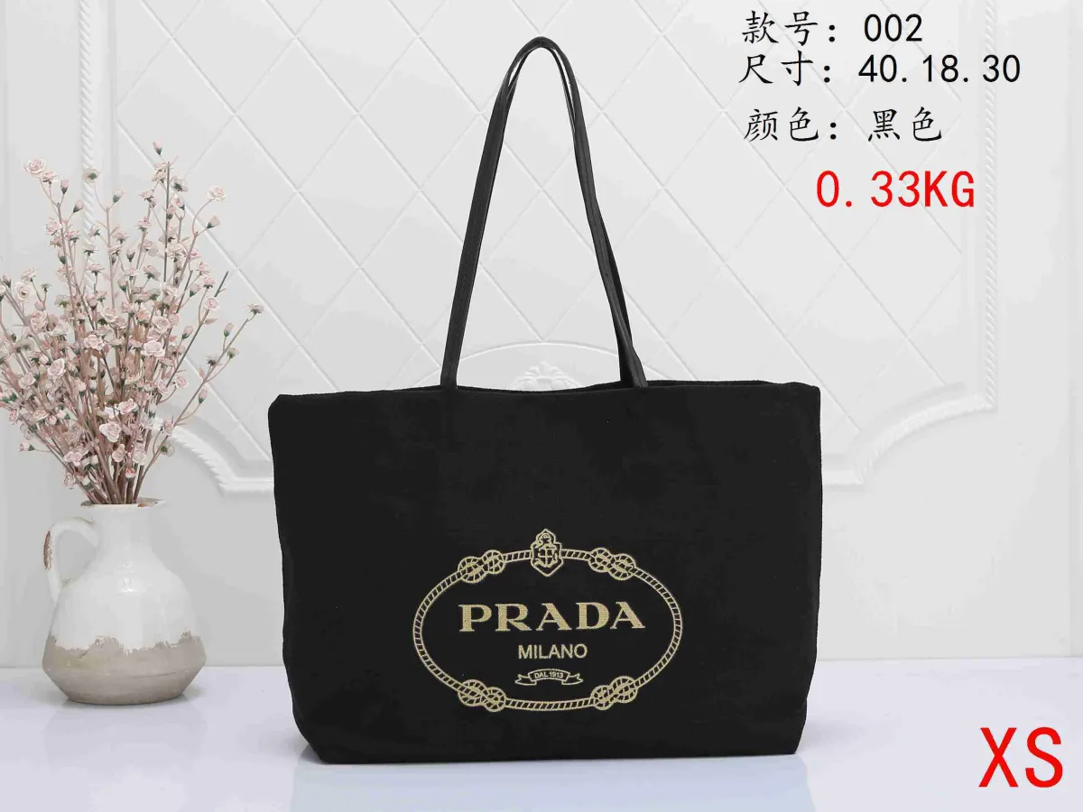 hot○Original Prada Ladies Shopping Bag Outdoor Travel Tote Bag Large  Capacity Handbag Canvas Bag All-match Shopping Bag 40*18*30CM 