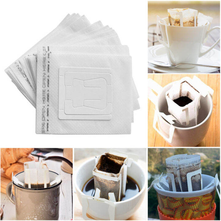 50pcs/Pack Portable Drip Coffee Filter Bag Home Office Travel DIY Hanging Ear Style Coffee