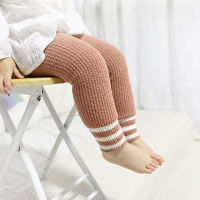 Toddler Winter Tights Children Girls Boy Thermal Velvet Thick Pants Kids Warm Cute Coral Fleece Stripe Leggings Baby Accessories